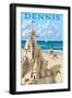 Dennis Port, Massachusetts - Sandcastle-Lantern Press-Framed Art Print