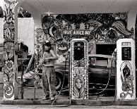 Hippie Gas Station, 1971-Dennis Stock-Framed Art Print