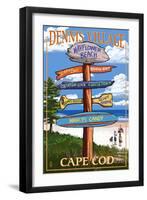 Dennis Village, Cape Cod, Massachusetts - Sign Destinations #2-Lantern Press-Framed Art Print