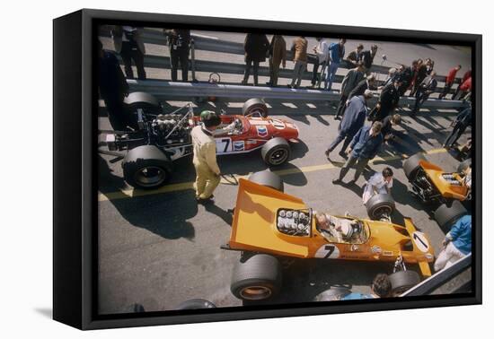 Denny Hulme's Mclaren Ford at the British Grand Prix, Silverstone, Northamptonshire, 1969-null-Framed Stretched Canvas