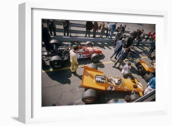 Denny Hulme's Mclaren Ford at the British Grand Prix, Silverstone, Northamptonshire, 1969-null-Framed Photographic Print