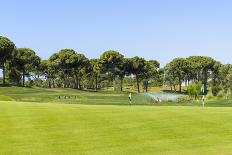 Golf Course Landscape with Fountain-denovyi-Photographic Print