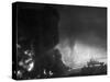 Dense Black Smoke from Wreckage of US Warships Damaged or Sunk Filling Sky Following Pearl Harbor-null-Stretched Canvas