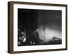 Dense Black Smoke from Wreckage of US Warships Damaged or Sunk Filling Sky Following Pearl Harbor-null-Framed Photographic Print