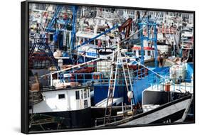 Densely Crowded Fishing Boats Moored in Tangier Fishing Harbour, Tangier, Morocco-Mick Baines & Maren Reichelt-Framed Photographic Print