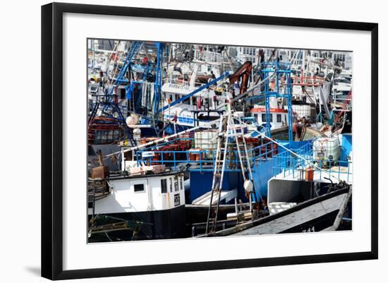 Densely Crowded Fishing Boats Moored in Tangier Fishing Harbour, Tangier, Morocco-Mick Baines & Maren Reichelt-Framed Photographic Print