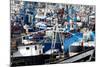 Densely Crowded Fishing Boats Moored in Tangier Fishing Harbour, Tangier, Morocco-Mick Baines & Maren Reichelt-Mounted Photographic Print