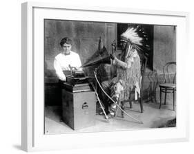 Densmore Recording Mountain Chief, 1916-Science Source-Framed Giclee Print