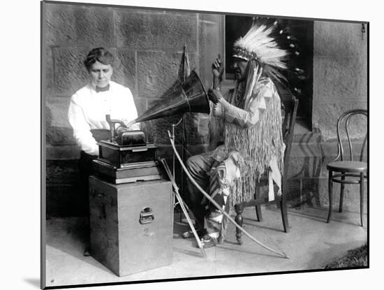 Densmore Recording Mountain Chief, 1916-Science Source-Mounted Giclee Print