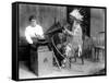 Densmore Recording Mountain Chief, 1916-Science Source-Framed Stretched Canvas