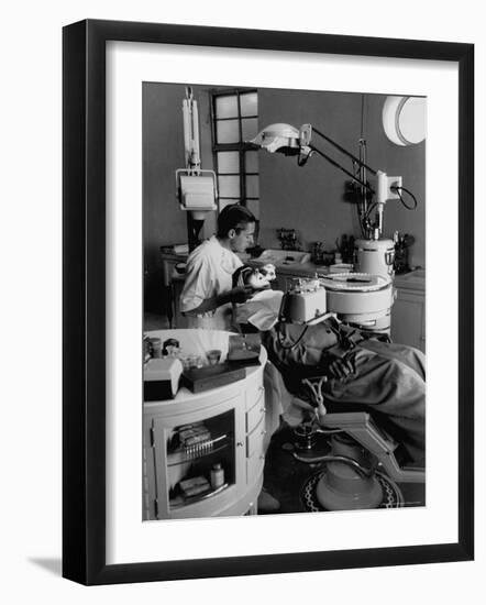 Dentist Filling Tooth of Patient in New 400 Bed Hospital That the Sheikh Built with His Oil Money-Thomas D^ Mcavoy-Framed Photographic Print