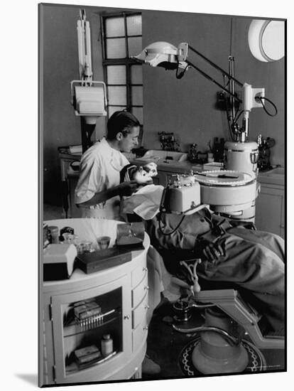 Dentist Filling Tooth of Patient in New 400 Bed Hospital That the Sheikh Built with His Oil Money-Thomas D^ Mcavoy-Mounted Photographic Print