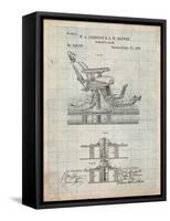 Dentists Chair Patent 1886-Cole Borders-Framed Stretched Canvas