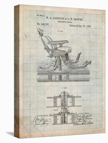 Dentists Chair Patent 1886-Cole Borders-Stretched Canvas