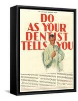 Dentists Lavoris Do As Your Dentist Tells You, USA, 1920-null-Framed Stretched Canvas