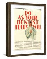 Dentists Lavoris Do As Your Dentist Tells You, USA, 1920-null-Framed Giclee Print