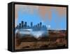 Denver Abstract Skyline I-Emma Moore-Framed Stretched Canvas