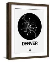 Denver Black Subway Map-NaxArt-Framed Art Print