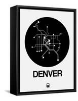 Denver Black Subway Map-NaxArt-Framed Stretched Canvas