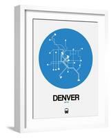 Denver Blue Subway Map-NaxArt-Framed Art Print