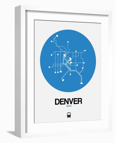 Denver Blue Subway Map-NaxArt-Framed Art Print