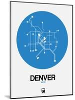 Denver Blue Subway Map-NaxArt-Mounted Art Print