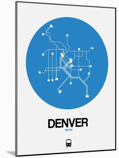 Denver Blue Subway Map-NaxArt-Mounted Art Print