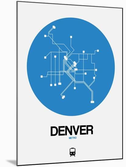 Denver Blue Subway Map-NaxArt-Mounted Art Print