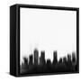 Denver City Skyline - Black-NaxArt-Framed Stretched Canvas