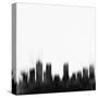 Denver City Skyline - Black-NaxArt-Stretched Canvas