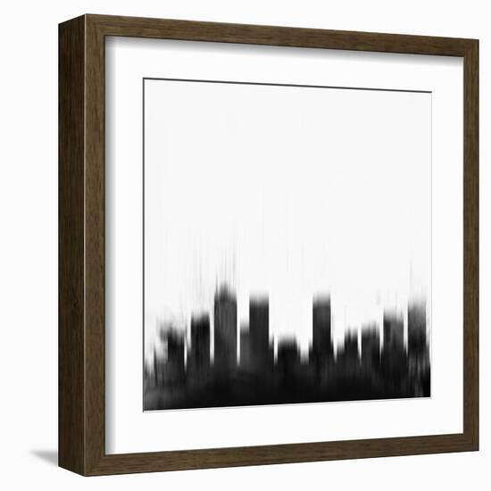 Denver City Skyline - Black-NaxArt-Framed Art Print