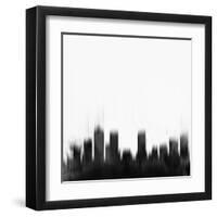 Denver City Skyline - Black-NaxArt-Framed Art Print