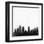 Denver City Skyline - Black-NaxArt-Framed Art Print