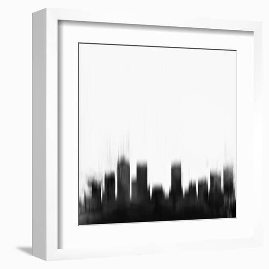 Denver City Skyline - Black-NaxArt-Framed Art Print
