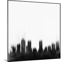 Denver City Skyline - Black-NaxArt-Mounted Art Print