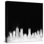 Denver City Skyline - White-NaxArt-Stretched Canvas