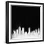Denver City Skyline - White-NaxArt-Framed Art Print