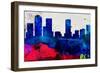 Denver City Skyline-NaxArt-Framed Art Print