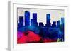 Denver City Skyline-NaxArt-Framed Art Print
