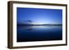 Denver, Colorado: a Bird Flies Lows over the Water During Sunrise-Brad Beck-Framed Photographic Print