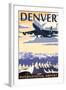 Denver, Colorado - Airport View-Lantern Press-Framed Art Print