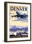 Denver, Colorado - Airport View-Lantern Press-Framed Art Print