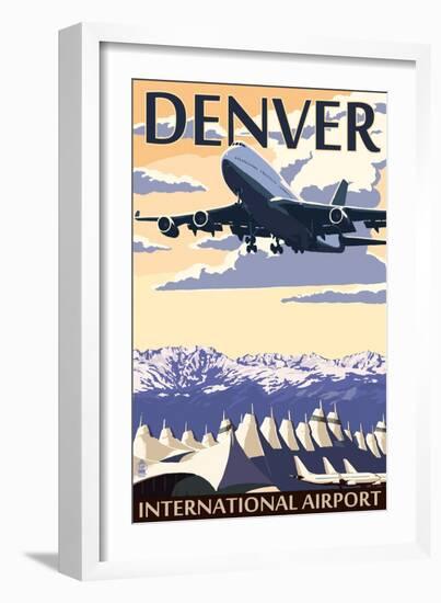 Denver, Colorado - Airport View-Lantern Press-Framed Art Print