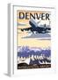 Denver, Colorado - Airport View-Lantern Press-Framed Art Print