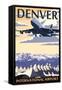 Denver, Colorado - Airport View-Lantern Press-Framed Stretched Canvas