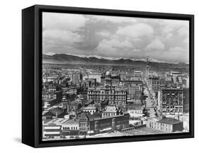 Denver Colorado and Rocky Mountains-null-Framed Stretched Canvas