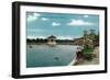 Denver, Colorado, City Park View of the Lake, Band Stand during an Afternoon Concert-Lantern Press-Framed Art Print