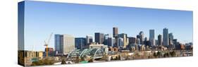 Denver Colorado City Skyline from West Side of Town. Snow Covered Ground Winter.-Ambient Ideas-Stretched Canvas