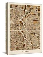 Denver Colorado City Street Map-Michael Tompsett-Stretched Canvas