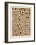 Denver Colorado City Street Map-Michael Tompsett-Framed Art Print